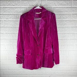 Ellison Vintage-Inspired Fuchsia Velvet Blazer - Women's Jacket